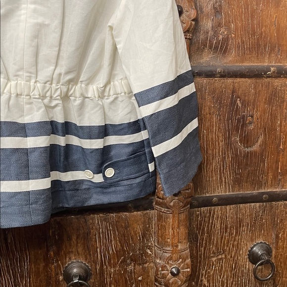 Akris Punto Nautical Navy Peplum Jacket Size 10 - Picture 5 of 13